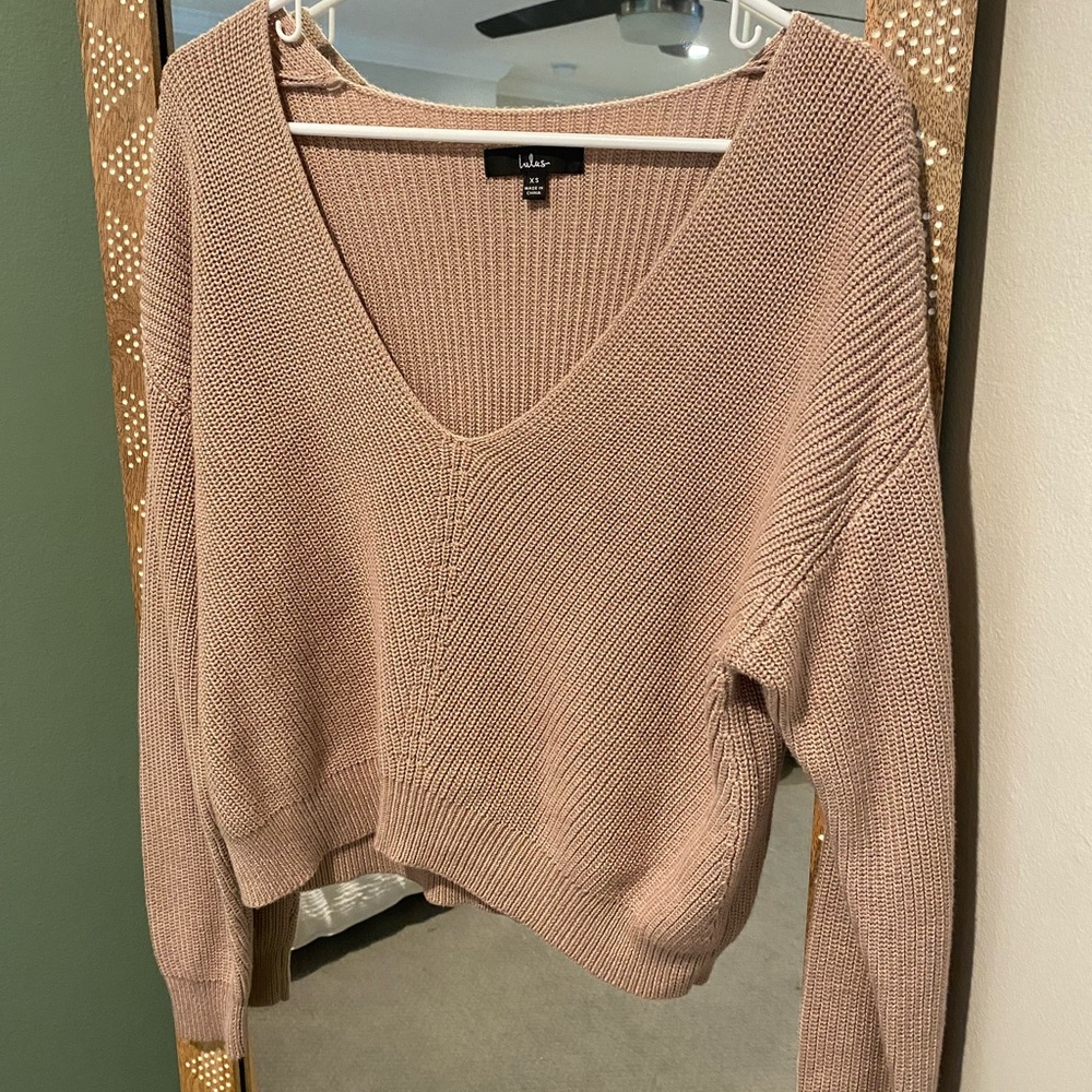 Lulus terracotta deep v neck sweater